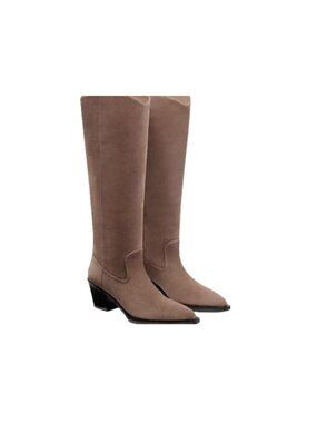 Stuart Weitzman Tate Tall Boots Womens Sz 8.5 Block Heel  NWOB